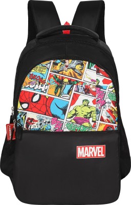 Priority Comic Marvel 18 inch School Bag(Black, 30 L)