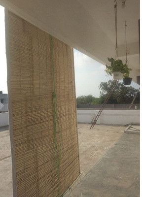 TCLPVC Roller Blind Cord Drawn On Ceiling(Bamboo)