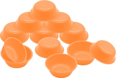 Jaycee Plastic Vegetable Bowl Microwave Safe BPA-free Food Grade Bowl Set For Food/Soup(Pack of 12, Brown)