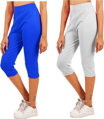 Just Live Fashion Women Blue, Silver Capri