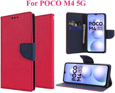 Carnage Flip Cover for POCO M4 5G(Pink, Cases with Holder, Pack of: 1)
