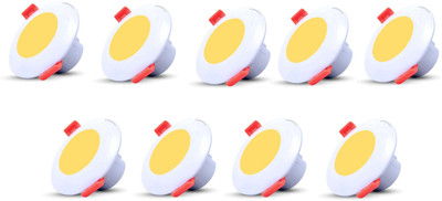ambert 3 watt led deep ceiling light pack of -9, warm white color Recessed Ceiling Light Ceiling Lamp(Yellow, White)