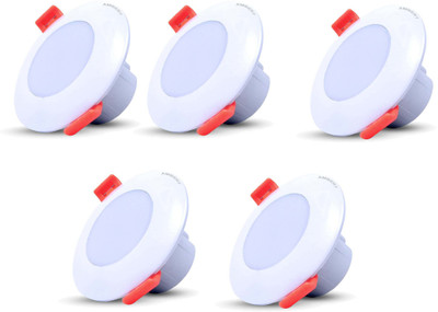 ambert 3 watt led ceiling light pack of -5, white color Ceiling Light Ceiling Lamp(White)