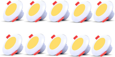 ambert 3 Watt Led Deep Ceiling Light Pack of -10, Warm White Color Combo Pack Ceiling Light Ceiling Lamp(Yellow)