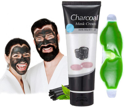 tanvi27 Anti blackhead remover oil control charcoal peel of mask & ice cooling aloe vera gel eye mask(2 Items in the set)