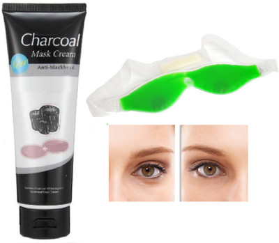 tanvi27 Charcoal Blackhead Mask Cream for Deep Cleansing & perfect for Fitness Aloe Vera Cool Gel Eye Mask(2 Items in the set)