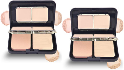 THTC 3 IN 1 SHIMMER & MATTE SHINY OIL CONTROL COMPACT POWDER COMBO Compact(BEIGE, 40 g)