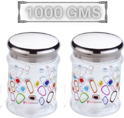 Miranshi Enterprise Plastic Tea Coffee & Sugar Container  - 1000 ml(Pack of 2, Clear)