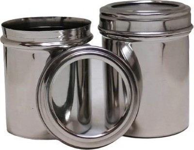 Dynore Steel Utility Container  - 300 ml(Pack of 2, Silver)
