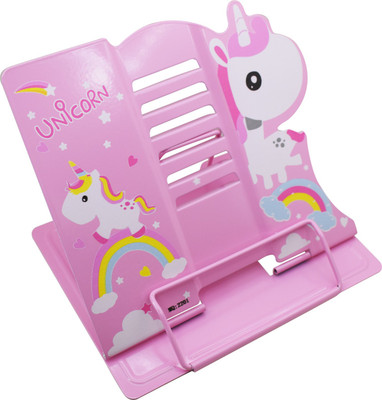 Asera 1 Compartments Metal Unicorn Metal Adjustable Book Stand(Pink)