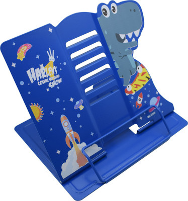 Asera 1 Compartments Metal Dinosaur Theme Metal Adjustable Book Reading Stand(Blue)