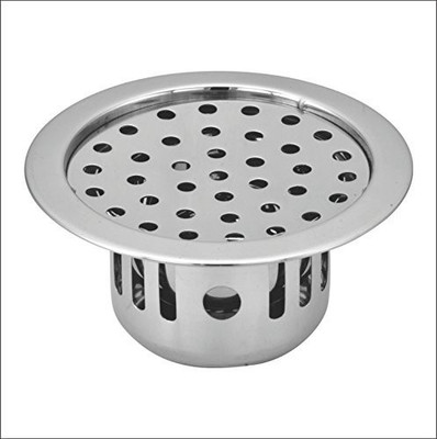 Senkiddpro Floor Stainless Steel Push Down Strainer(13 cm Set of 1)