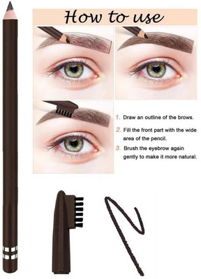 SEUNG Waterproof Eyebrow Pencil with Brush Smudge proof Eyebrow(Dark-Brown)