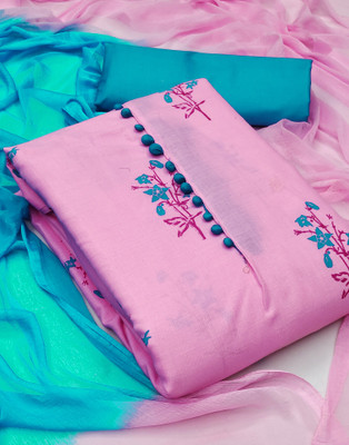 Samah Cotton Silk Floral Print, Printed, Geometric Print Salwar Suit Material