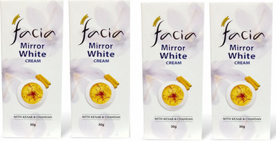 Facia Mirror White Cream With Kesar & Chandan Each 30gm(120 g)
