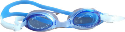 Trex H2O Swimming Googles Adjustable Silicone Anti Fog Crystal Clear Swimming Glasses Swimming Goggles(Blue)