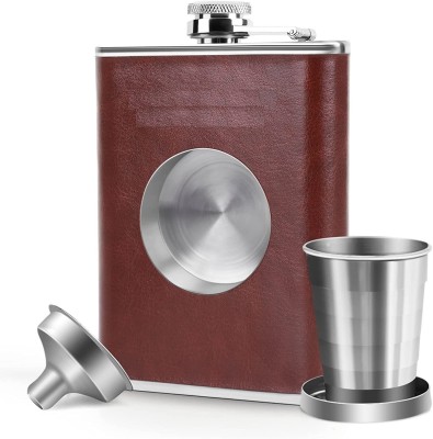 AirMount ™HP-1129 Wine Whiskey Alcohol Drinks Holder Pocket Bottle Refill Funnel Set Stainless Steel Hip Flask(236 ml)