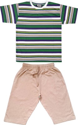 NEO GARMENTS Boys Casual T-shirt Three Fourth Pant(Green)