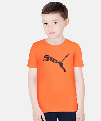 PUMA Boys Printed Polyester Regular T Shirt(Red, Pack of 1)