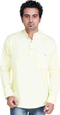 SHOPPYBUCKET Men Solid Straight Kurta(Beige)