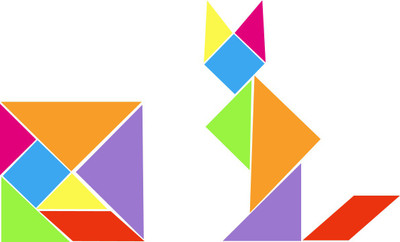 THE LABWORLD Tangram Puzzle set of 28 pieces plastic colorful for Kids Learning(Multicolor)