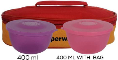 TUPPERWARE New Buddy Lunch Box Each 400+400ml+Bag (Pack of 3) 2 Containers Lunch Box(800 ml, Thermoware)