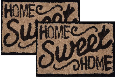 AAZEEM Cotton Door Mat(Brown, Medium, Pack of 2)