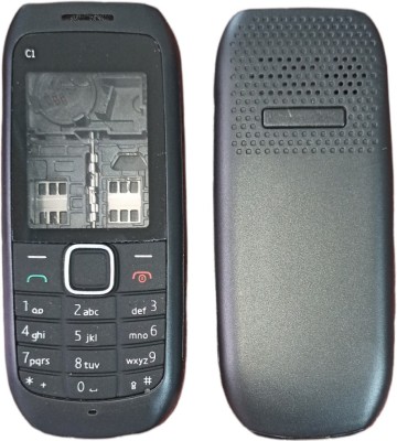 imbi Replacement Mobile Housing Body For Nokia C1-00 Front + Middle And Back Frame Keypad Full Panel(Black)