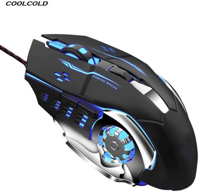 coolcold Wired USB Gaming Mouse,3200DPI LED Backlight Wired Ambidextrous Optical  Gaming Mouse(USB 2.0, Black)
