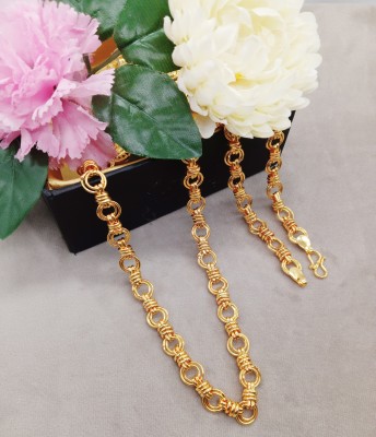 shankhraj mall The Perfect Gold Necklace Chain for Men and Boys Gold-plated Plated Brass Chain