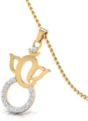 Iski Uski Store Vighnaharta Lord Ganesha Luck Pendant Gold-plated Cubic Zirconia Sterling Silver Pendant