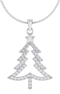 Iski Uski Store CHRISTMAS TREE Gold-plated Cubic Zirconia Sterling Silver Pendant