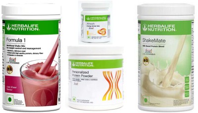 Herbalife Nutrition FORMULA-1 SHAKE ROSEKHEER+PROTEIN POWDER -200GM+AFRESH -LEMON-+SHAKE MATE Protein Shake(1.25 kg, ROSEKHEER-500gm, AFRESH -LEMON- 50gm, PROTEIN POWDER - 200gm, SHAKE MATE -500gm)