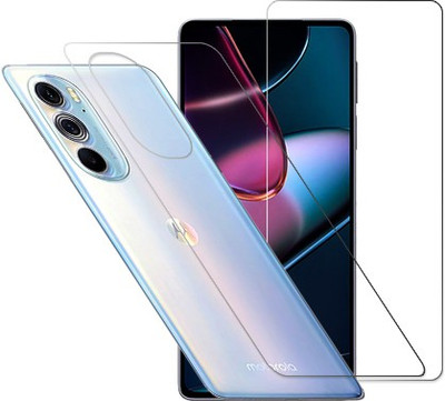 SOMTONE Front and Back Tempered Glass for Motorola Edge X30(Pack of 2)