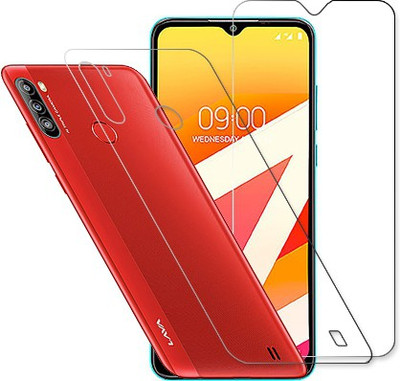 SOMTONE Front and Back Tempered Glass for Lava Z4(Pack of 2)