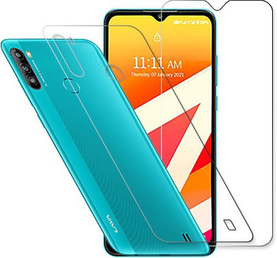 SOMTONE Front and Back Tempered Glass for Lava Z6(Pack of 2)