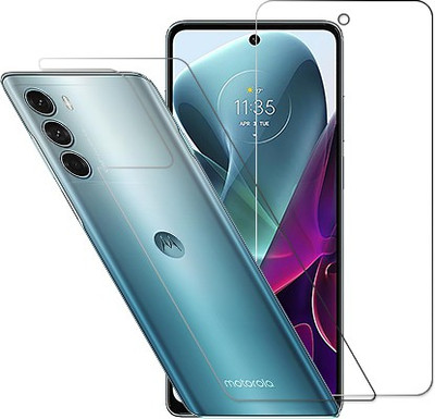 SOMTONE Front and Back Tempered Glass for Motorola Moto G200 5G(Pack of 2)