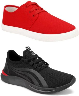 HOTSTYLE Sneakers For Men(Black, Red , 10)