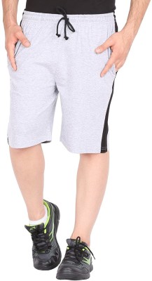 GLAMPANDA Striped Men Grey, Black Sports Shorts