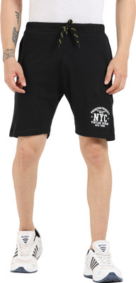 ARDEUR Solid Men Black Regular Shorts