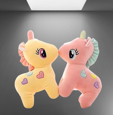 Ktkashish Toys UNICORN SOFT TOY FOR GIFT SET OF - 2 (25-30 CM)38  - 25 cm(Multicolor)