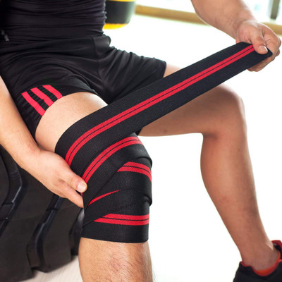 HMFURRYS FINEST Premium Knee Wraps Support | Best For All Gym & Sports Activities (1 Pair) Knee Support(Red)