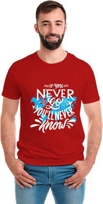 SmarTee Street Printed Men Round Neck Red T-Shirt