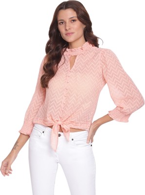 LATIN QUARTERS Casual Solid Women Pink Top