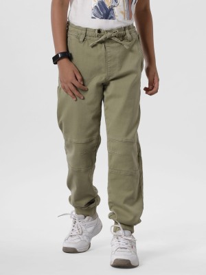 PIPIN Regular Fit Boys Green Trousers