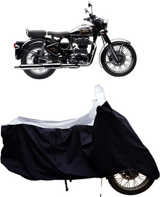 Tricway Two Wheeler Cover for Royal Enfield(Classic Chrome, White)