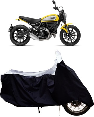 Tricway Two Wheeler Cover for Ducati(Scrambler Icon, White, Blue)