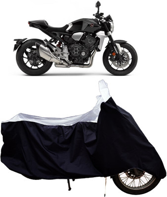 Tricway Two Wheeler Cover for Honda(CB1000R Plus, White, Blue)