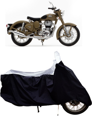 Tricway Two Wheeler Cover for Royal Enfield(Classic Desert Storm, White)