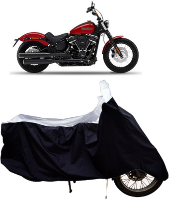 Tricway Two Wheeler Cover for Harley Davidson(Street Bob, White, Blue)